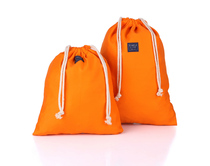 Simple Living Cotton Cloth Cashier Bag Travel For Business Trip Clothing Finishing Bag Drawing Rope Bunch Pocket