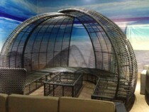 Outdoor rattan lying bed sofa rattan furniture creative Villa factory Weaving rattan foreign trade art pastoral procurement