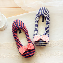 halluci knitting series winter thickened thick needle color wool home cotton shoes warm mute moon shoes