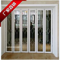 Folding door Titanium magnesium alloy folding door Bathroom Kitchen hollow glass folding door sliding door swing door