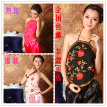 Womens adult red belly pocket chiffon rose family style sexy pajamas set factory direct sale