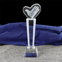 Crystal Trophy Customised Spot To Make Trophy Medal Lettering Chinese Volunteer Service Star