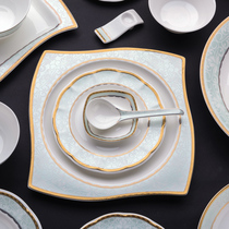 Jingdezhen high-grade ceramic European bone china tableware set Chinese dishes Bowl Bowl wedding housewarming bone china gift