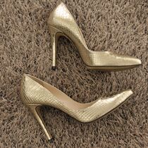 HChen Korea handmade custom painted leather gold crocodile python leather tattoo gold sexy fine heels