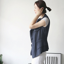 Womens dress Charmed linen slim fit waistcoat with slim waistcoat Shoulder Vest Cotton Linen slim fit Fat Sister Horse Pinch woman