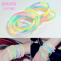 Luminous silicone bracelet bracelet bracelet bracelet bracelet female Han version of the student Sport night running bracelet male and female universal