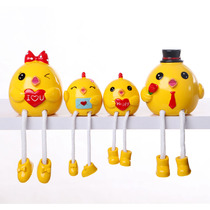 New home decorations Hanging leg dolls Crafts small ornaments Creative modern resin animal chicks a family of four
