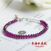 Natural Brazilian purple tooth Garnet faceted bracelet collection grade Garnet hand string rose red wine red men and women