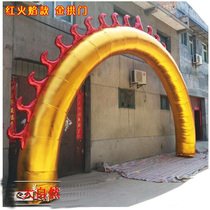 New 6 8 10 12 15 meters flame rainbow door gas arch inflatable arch opening celebration gas mold
