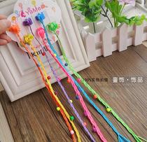 Korean version of childrens headdress wig braided hair circle multi-color pigtail hair rope multiple roots