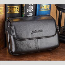 4 5 0 5 5 5 phone pockets mens genuine leather wearing leather strap multifunction outdoor ultra-thin mini horizontal small bag