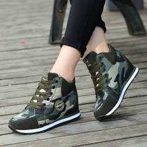 Spring and autumn new canvas shoes personality camouflage inner sports shoes womens shoes leisure military style travel shoes single shoes