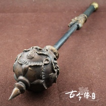 New bronze collection Ancient eighteen-like weapons fine veteran brass four-sided beast meteor hammer ornament