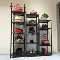 Iron bag rack clothing store display rack shoe rack bedroom household multi-layer floor rack storage shelf