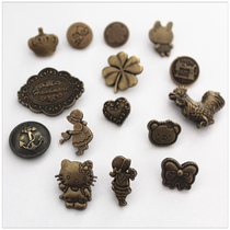 DIY handmade accessories retro solid figure pure copper metal quad button snap button press button