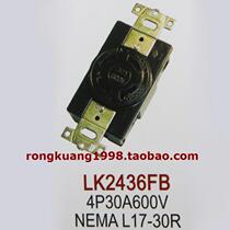 LK2436FB Anti-loose socket L17-30R 30A 600V three-phase four-wire US standard anti-fall socket
