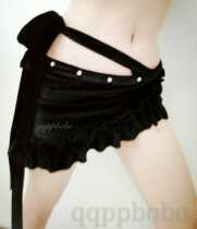 Original British Fan 17 years new black velvet fusion tribal belly dance hip scarf skirt belly dance bottom