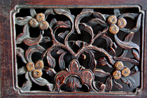 Old objects ancient play miscellaneous old wood carving flower sketching wood carving flower plate pair