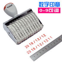 Carton Production Date Seal Large 11 Digit Phone Number Seal 12 Bits 9mm Letter Digital Seal 0-9 Adjustable