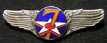 Copper Antique Silver Plated True Enamel U.S. Air Force WWII Victory Commemorative Wing Badge 07 Seventh Air Force