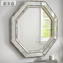 European style Chinese octagonal mirror living room porch background Wall Wall Wall decorative mirror dressing table dressing mirror bathroom mirror
