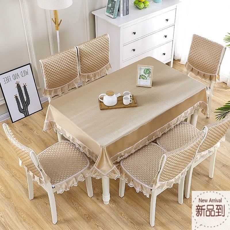 Restaurant rectangular dining table cloth chair cover cushion set sitting back chair body a sub-cover non-slip home pad fabric