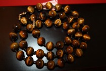 70-80 s old foreign trade natural Tiger eye Stone Wood diamond necklace Tigers eye Boutique HA002