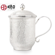 Tomorrow sterling silver tea cup 999 silver water Cup edible handmade tea bowl with lid tea cup tea cup tea set gift