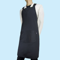 Mens pure color apron Kitchen Adult Brief pure cotton quality workwear black apron hanging neck logo print