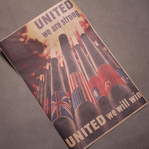 World War II poster cannon Allied flag old military poster military fans collection authentic copy old decorative painting