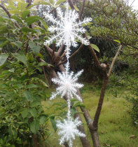 Hibao Christmas decoration 3-piece set of three-dimensional snowflake string hanging snow three-dimensional snowflake New