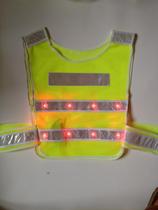 Light LED reflective vest waistcoat yellow mesh luminous suit for night riding workwear
