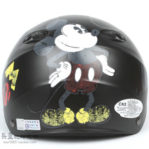 Taiwan EVO Mickey matte black Harley electric motorcycle helmet for men and women four summer sun protection UV safety