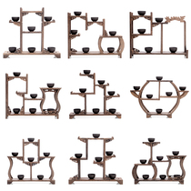 Haolin Xuan mahogany Xiaobo ancient rack purple sand pot shelf tea rack tea set chicken wing Wood solid wood bracket multi-Treasure Base