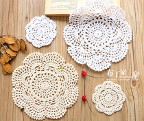 Hand Woven Pure Cotton Lace Mat Cups Cushion Photoshoot Photo Assistance Props Shooting Background Small Fresh Wind