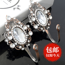 High-grade diamond curtain adhesive hook European wall hook curtain hook strap hanging ball wall hook window decoration hook hook