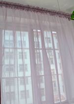 Foreign trade European romantic light pink purple finished window screen screen curtain half curtain