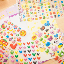 Korean Version Stickers Cartoon Cute Mobile Phone Bubble Stick Creative Styling Heart-shaped World Cute Animal Sponge Stickers