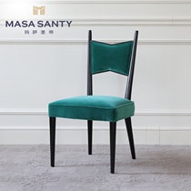 Simple modern creative green fabric dining chair book chair designer model room restaurant study furniture customization