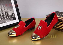 Business leisure personality mens shoes and Korean edition trend mens leather shoes hairstyle daily leisurely pointed scalp shoes