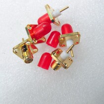 Gold-plated SMA-KFD four-hole square plate SMA mother seat (outer screw inner hole) wiring type SMA square plate mother seat