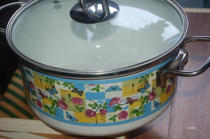  Export quality Enamel color soup pot Enamel pot Binaural household 24cm fortune pot Induction cooker Gas stove universal