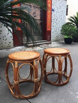  Rattan drum stool Characteristic home stool Rattan ancient stool Low stool Shoe-changing stool Teahouse stool Courtyard chair