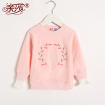 Spring new childrens clothing for girls wear and clothing childrens blouses baby round-colded sweatshirt spring long sleeves hooded sweatshirt