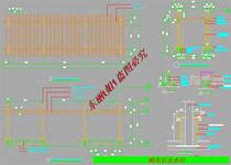 A roof garden double-pillar flower stand Construction cad drawing] Garden dwg drawing