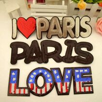 Large size strip Bead Sheet Letter Cloth Patch Patch Clog Clothing Denim garnish with back glue to iron out