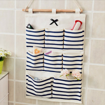 Spring group fabric Korean large simple door rear storage bag wall-mounted multi-layer finishing wardrobe storage bag