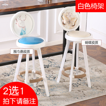 Customize solid wood bar Bench Chair Retro Creative Bar Chair Swivel High Footstool Brief Home Bar Stool and European leaning back chair