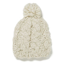 100% UK Imported IMPULSE WOMENS BIG Knitted Ladies Hat Cream Spot