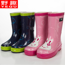 Wild fun children rain shoes boys and girls waterproof non-slip outdoor rubber water shoes baby children cartoon rain boots